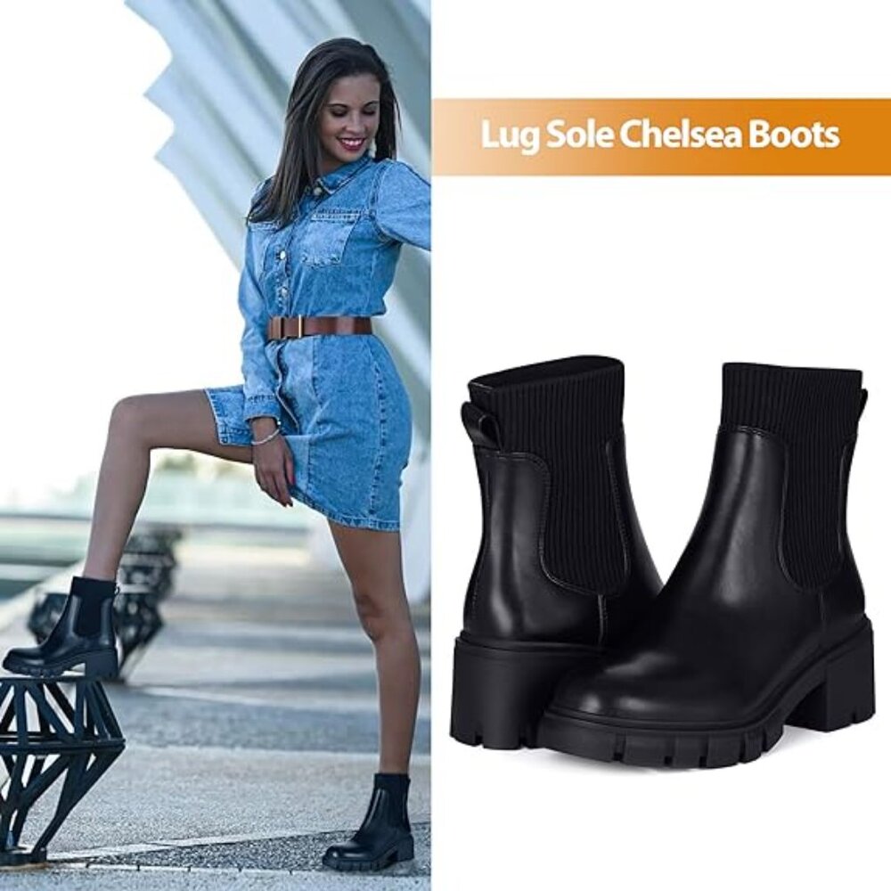 Women's Chelsea Ankle Boots Booties (black) - Picture 4 of 8